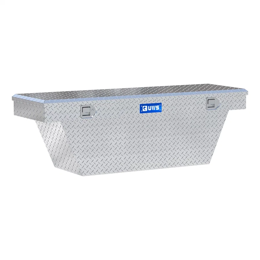 Bright Aluminum 63" Deep Angled Crossover Truck Tool Box (LTL Shipping Only)