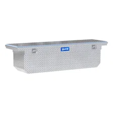 Bright Aluminum 72" Deep Angled Crossover Truck Tool Box with Low Profile image 1