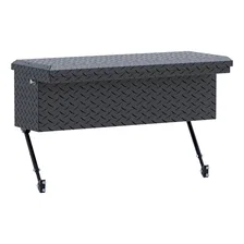 Matte Black Aluminum 36" Truck Side Tool Box with Low Profile, Space-Saving Legs image 4