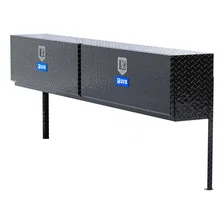 Gloss Black Aluminum 96" Double-Door Topside Truck Tool Box image 1