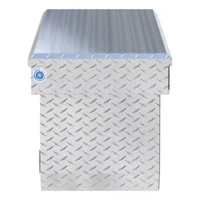 Bright Aluminum 72in. Deep Angled Push Button Crossover Truck Tool Box image 5