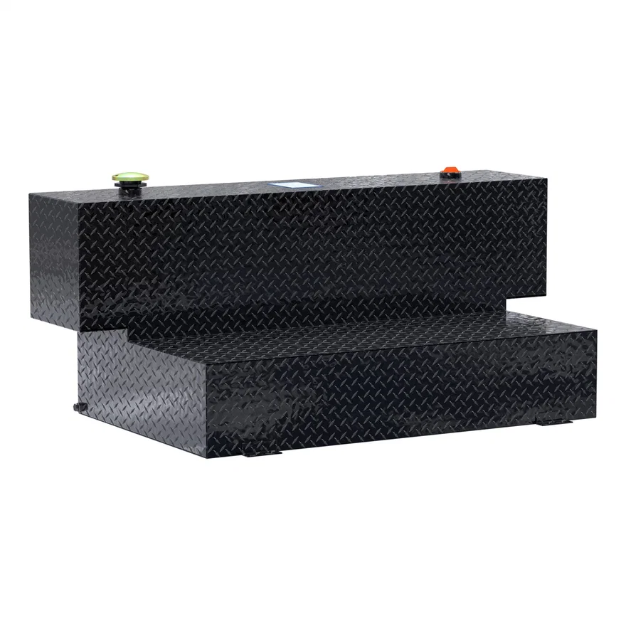 Gloss Black Hammerhead-Style 100-Gallon Aluminum L-Shape Transfer Tank