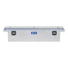 Bright Aluminum 72" Secure Lock Crossover Truck Tool Box with Low Profile & Rail image 2