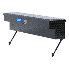 Gloss Black Aluminum 60" Truck Side Tool Box with Space-Saving Legs image 1