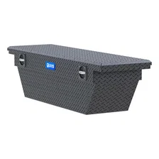 Matte Black Aluminum 69" Deep Angled Secure Lock Truck Tool Box with Low Profile image 4