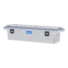 Bright Aluminum 69" Secure Lock Crossover Truck Tool Box with Low Profile & Rail image 3