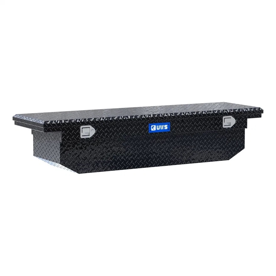 Gloss Black Aluminum 69" Angled Truck Tool Box, Low Profile (LTL Shipping Only)