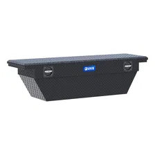 Matte Black Aluminum 69" Deep Angled Secure Lock Truck Tool Box with Low Profile image 1