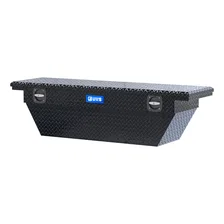 Gloss Black Aluminum 69" Deep Angled Secure Lock Truck Tool Box with Low Profile image 3