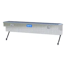 Bright Aluminum 72" Truck Side Tool Box with Space-Saving Legs image 3