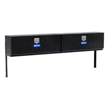 Gloss Black Aluminum 96" Double-Door Topside Truck Tool Box image 4