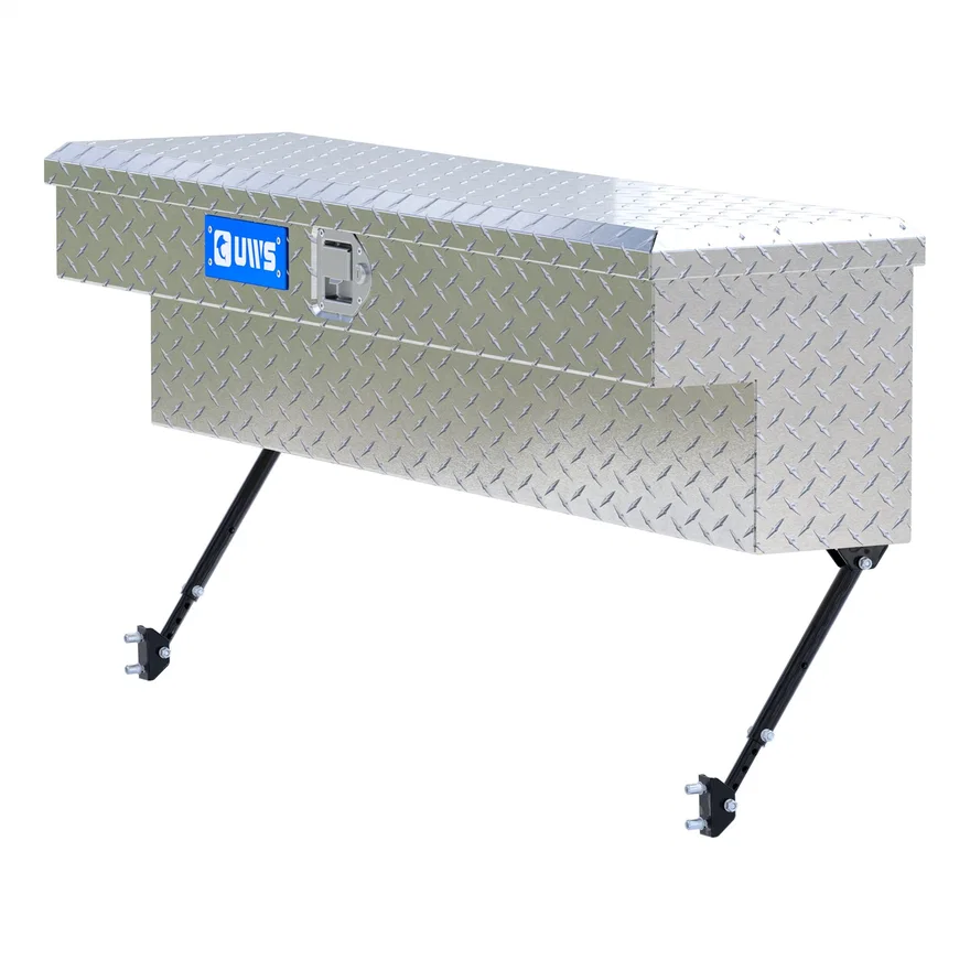 Bright Aluminum 48" Truck Side Tool Box with Space-Saving Legs