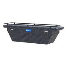 Matte Black Aluminum 69" Deep Angled Secure Lock Tool Box, Low Profile, Rail image 3