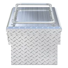 Bright Aluminum 72" Secure Lock Crossover Truck Tool Box with Low Profile & Rail image 5