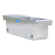 Bright Aluminum 72in. Deep Angled Push Button Crossover Truck Tool Box image 4