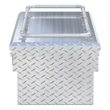 Bright Aluminum 69" Secure Lock Crossover Truck Tool Box with Low Profile & Rail image 5