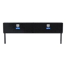 Gloss Black Aluminum 96" Double-Door Topside Truck Tool Box image 2