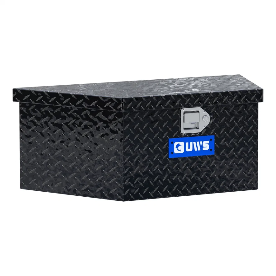 Gloss Black Aluminum 34" Trailer Tongue Box with Low Profile (Heavy Packaging)