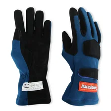 SFI 3.3/5 Blue / Black Short Gauntlet Nomex Race Gloves - Medium image 3