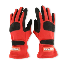 SFI 3.3/5 Red / Black Short Gauntlet Nomex Race Gloves - Medium image 1