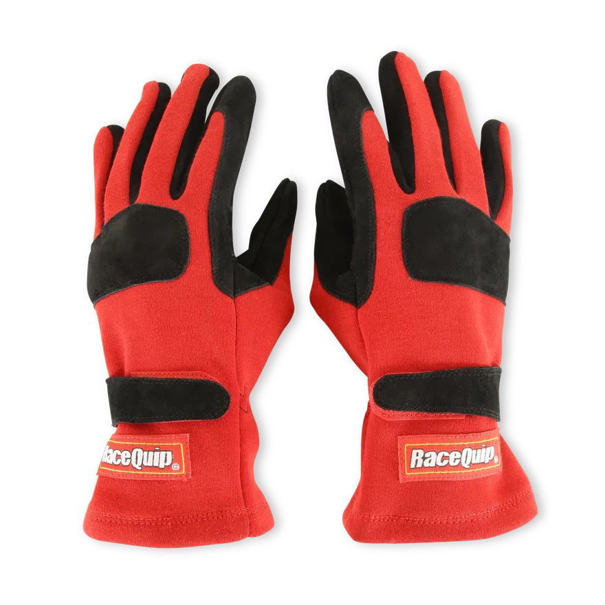 SFI 3.3/5 Red / Black Short Gauntlet Nomex Race Gloves - Medium