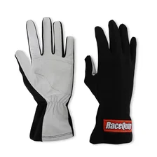 Non-SFI Black w/White Palm Nomex Race Gloves - Medium image 2