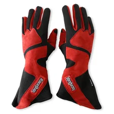 SFI 3.3/5 Red / Black Long Gauntlet Nomex Race Gloves - Medium image 1