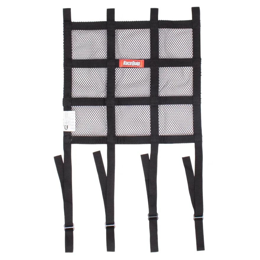 Hybrid Mesh/Ribbon Window Net w/ Mounting Straps
