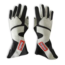 SFI 3.3/5 Black / Gray Long Gauntlet Nomex Race Gloves - Medium image 1