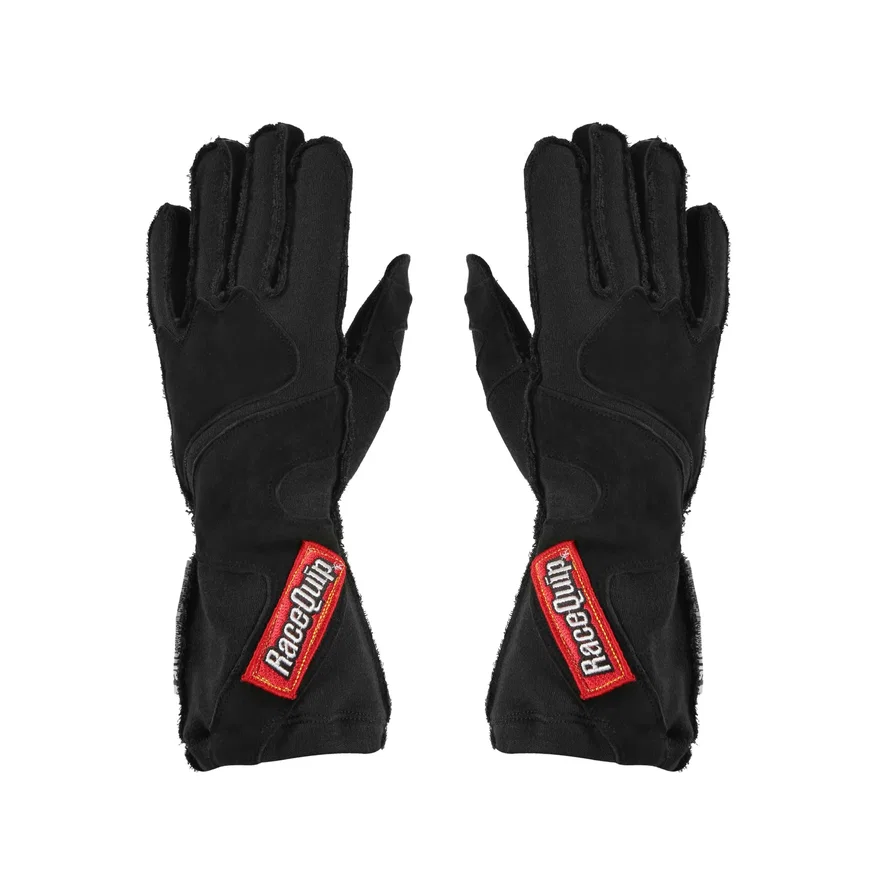 SFI 3.3/5 Black Outseam Short Gauntlet Nomex Race Gloves - Medium