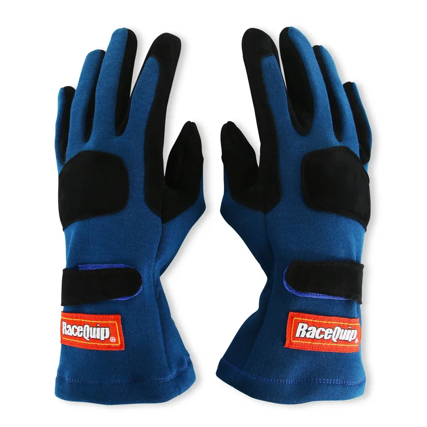 SFI 3.3/5 Blue / Black Short Gauntlet Nomex Race Gloves - Medium