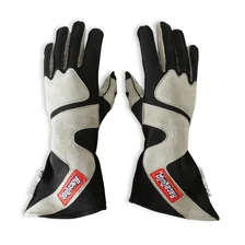 SFI 3.3/5 Black / Gray Outseam Long Gauntlet Nomex Race Gloves - Medium image 1