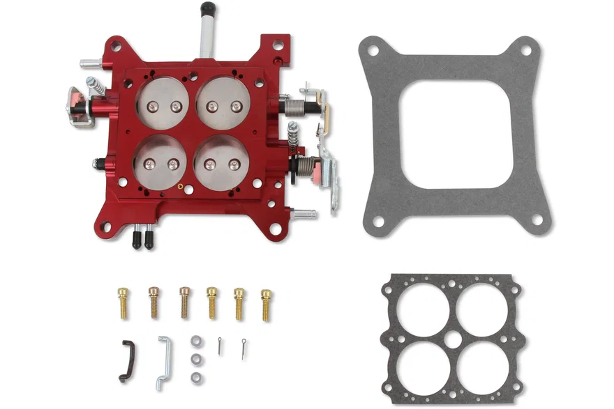 Billet Throttle Body Assembly 1 3/4" Red with Steel Plates 12-850