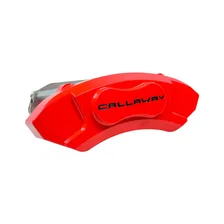 Brakes Claw Rotors w/Caliper Covers, Rear, Red, Callaway (Slot/Zinc) image 2