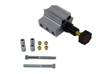 Brakes Gray Adjustable Proportioning Valve with Integrated Mount, Right Port Exit, with 3/8-24 Fittings image 2