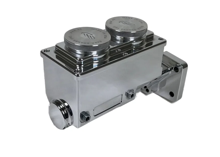 ReMaster Master Cylinder 4 Bolt Mopar, Polished Polished Finish, Left Port, 0.9375" (15/16") Bore