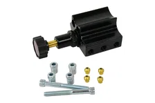 Brakes Black Adjustable Proportioning Valve with Integrated Mount, Left Port Exit, with 3/8-24 Fittings image 2