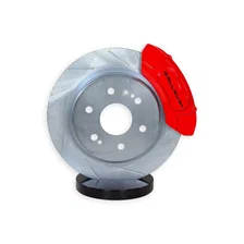 Brakes Claw Rotors w/Caliper Covers, Rear, Red, Callaway (Slot/Zinc) image 5