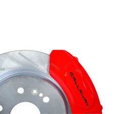 Brakes Claw Rotors w/Caliper Covers, Rear, Red, Callaway (Slot/Zinc) image 4