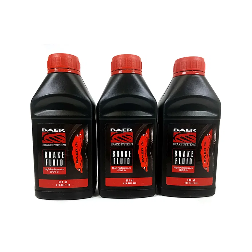 DOT4 High Performance Brake Fluid, (16.9oz/500ml Bottle) 3 Pack