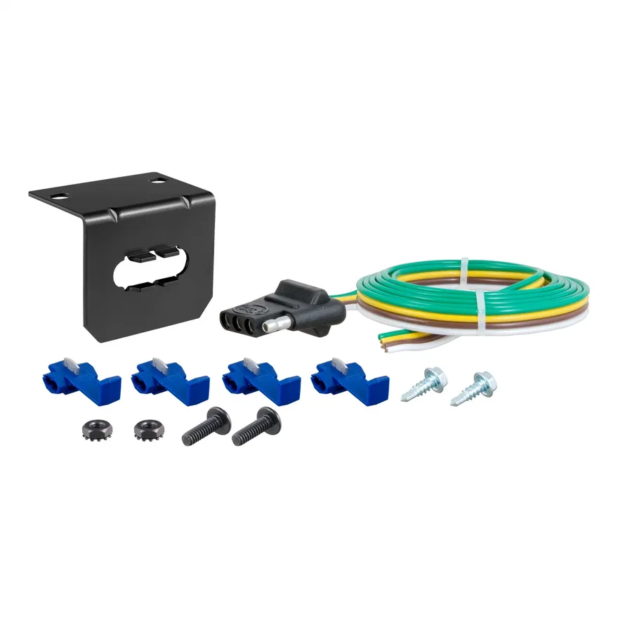 4-Way Flat Connector Socket with Hardware (Vehicle Side; Packaged)