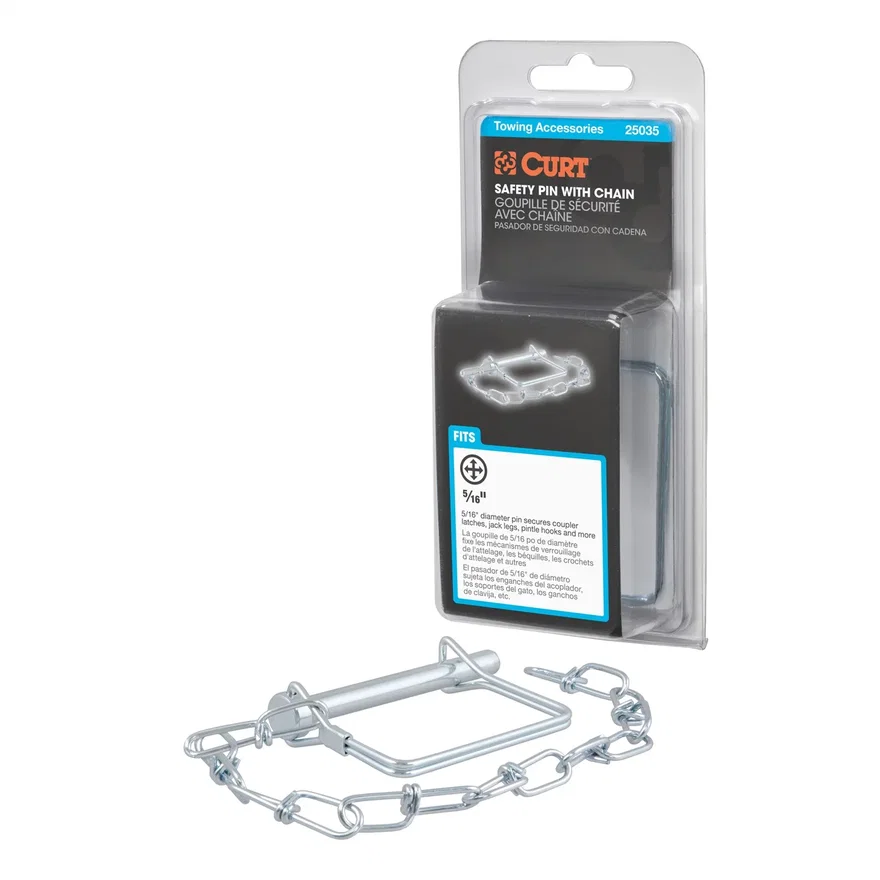 5/16in. Safety Pin with 12in. Chain (3in. Pin Length; Packaged)