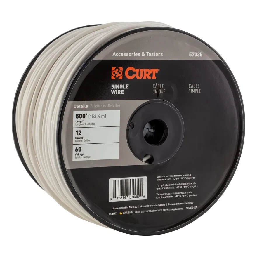 Automotive Primary Wire; White 500ft. Spool