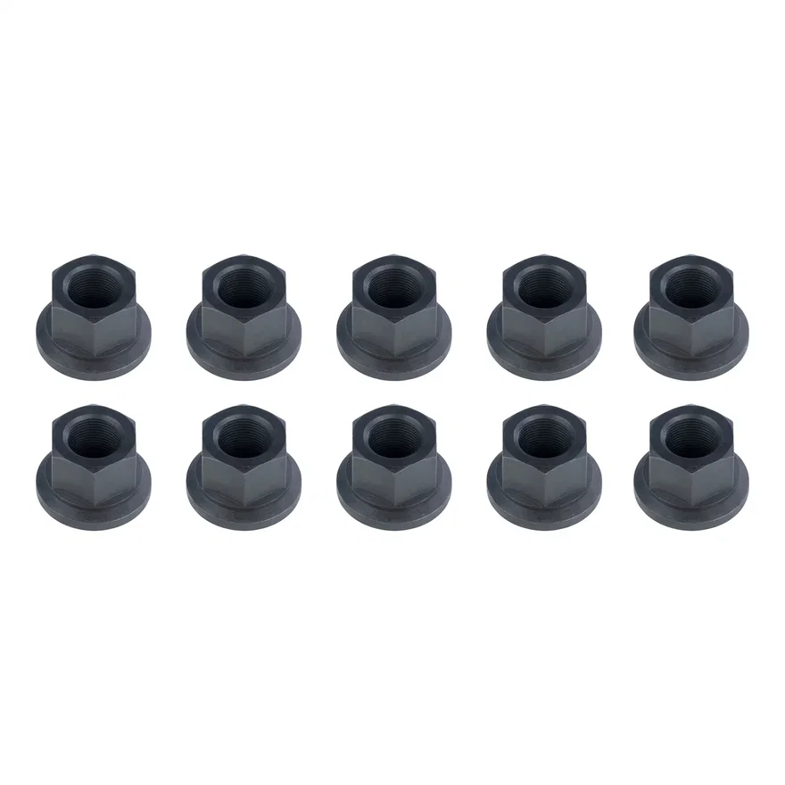 Trailer Axle Swiveling Flange Lug Nut; M22 x 1.5 Thread Size; 10 Pack