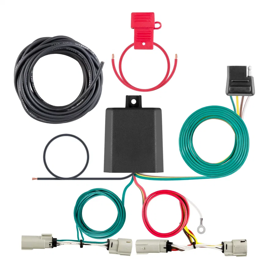 Custom Wiring Harness; 4-Way Flat Output; Select Ford Bronco with LEDs