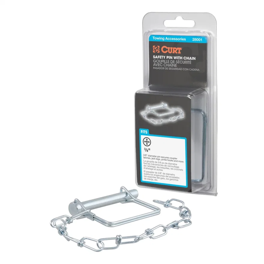 3/8in. Safety Pin with 12in. Chain (2-3/4in. Pin Length; Packaged)