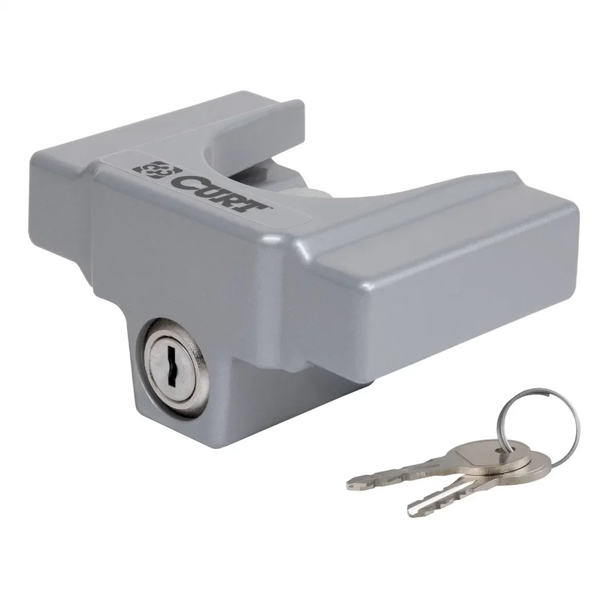 Trailer Coupler Lock; Fits Most 2in.; 1-7/8in. Couplers (Grey Aluminum)