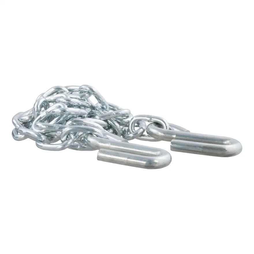 48in. Safety Chain with 2 S-Hooks (2;000 lbs; Clear Zinc)
