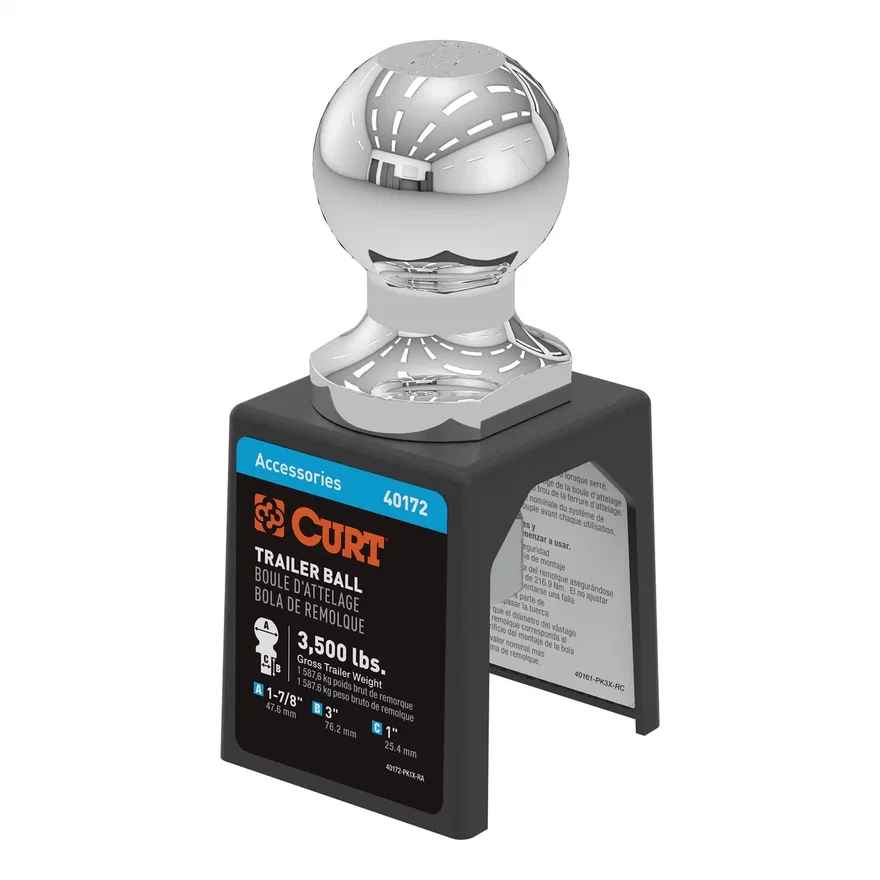 1-7/8in. Trailer Ball (1in. x 3in. Shank; 3;500 lbs.; Chrome; Packaged)
