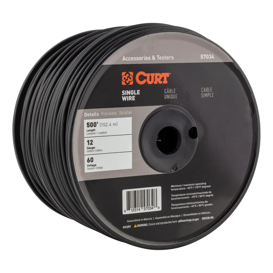 Automotive Primary Wire; Black 500ft. Spool
